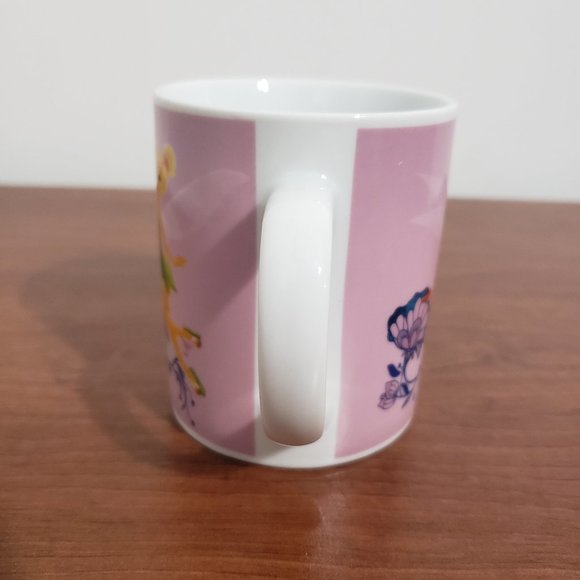 Disney Tinkerbell Fairies Mug Pink Flower Design Retro Collectable Kids Cup - Picture 4 of 6